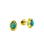 dainty larimar earrings in gold
