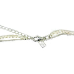dainty double strand necklace with pearls an silver chain