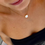 rose gold necklace with pearl