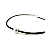 black neoprene necklace with freshwater keshi pearl