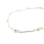 silver necklace with dainty freshwater pearls