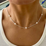 Stardust Pearl Necklace in sterling silver with freshwater pearls