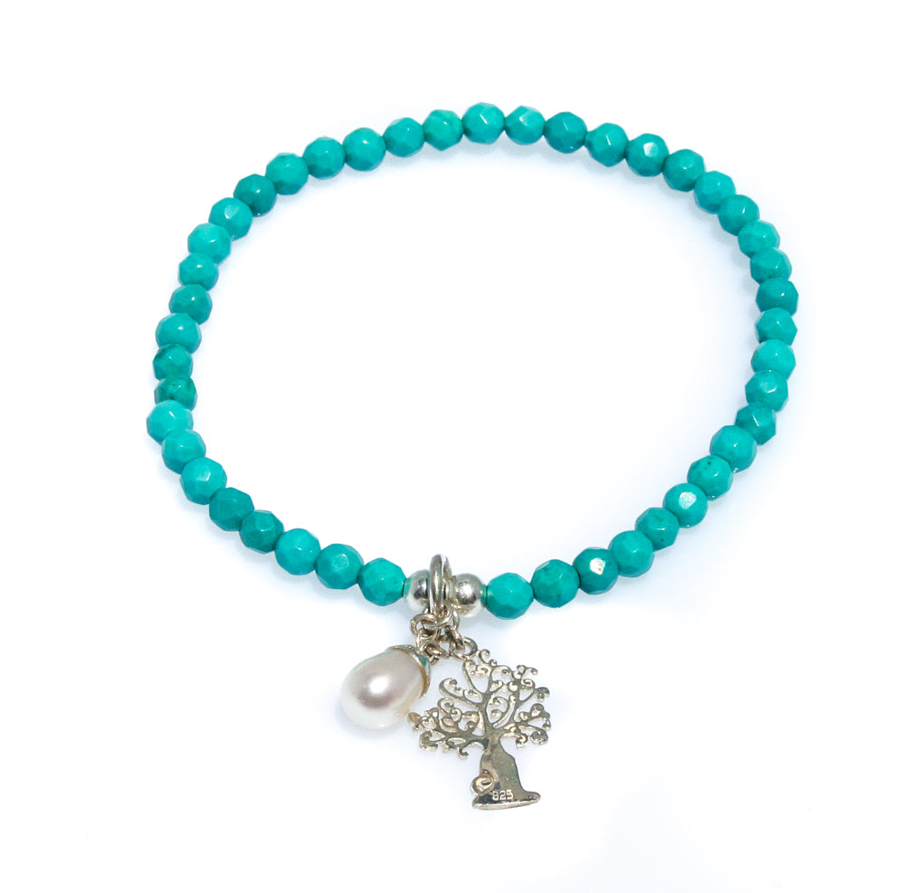 turquoise bracelet with tree of life boab charm