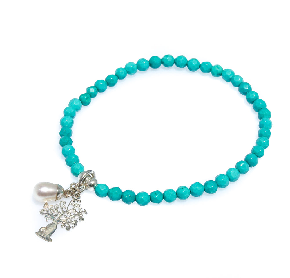turquoise bracelet with tree of life boab charm