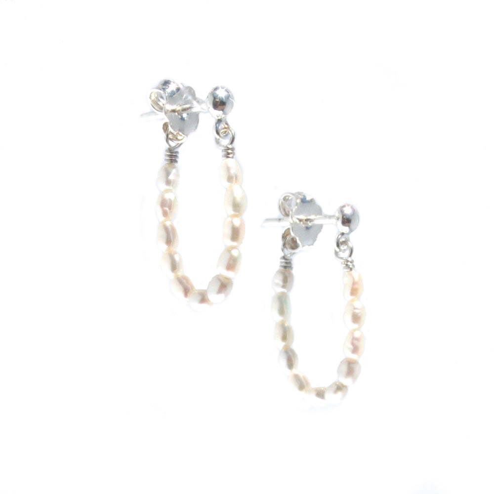 Loop Rice Pearl Earrings Lush Designs Jewellery