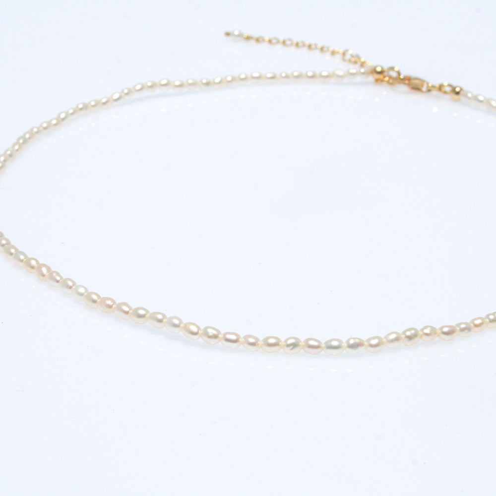 Rice pearl gold necklace deals