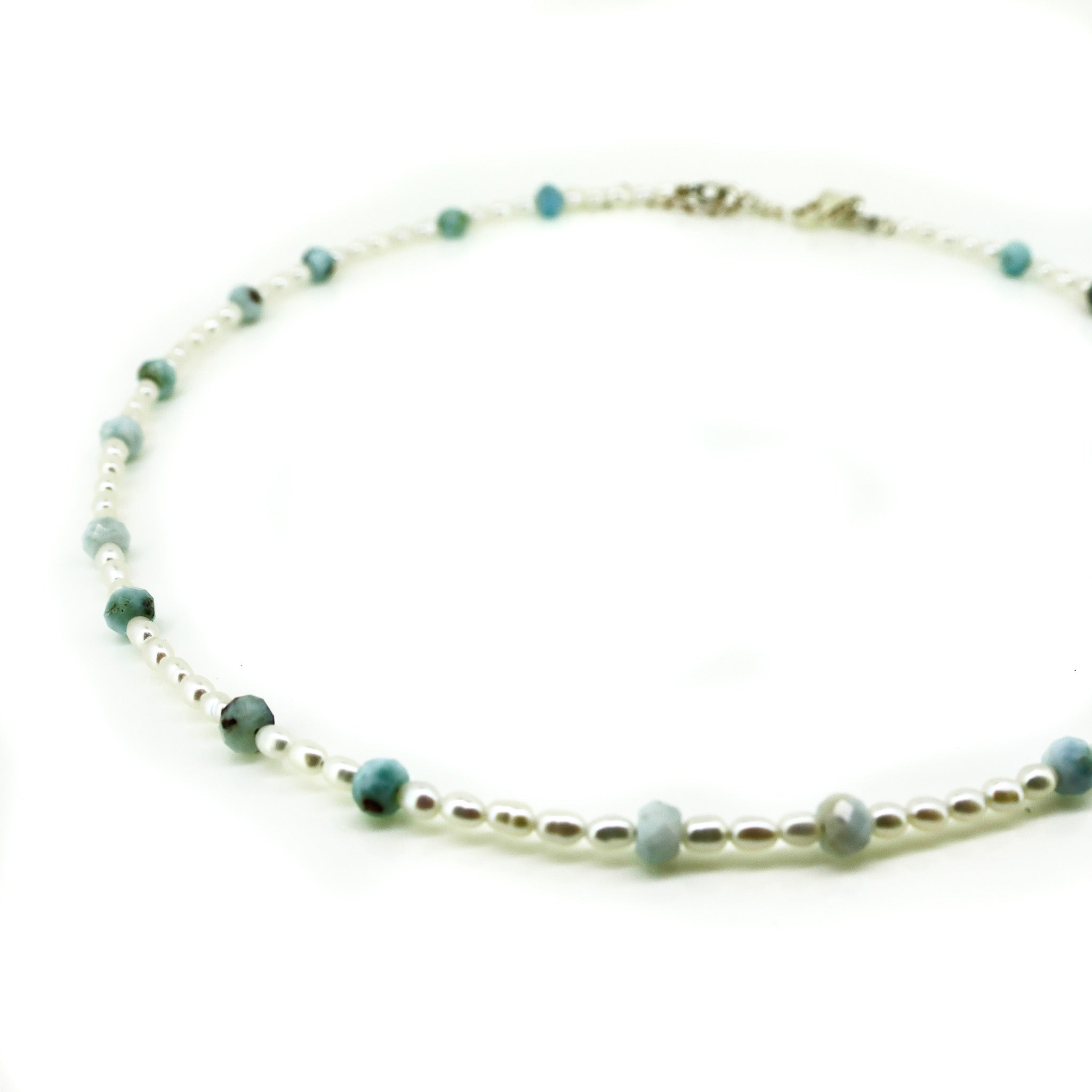 larimar and pearl necklace