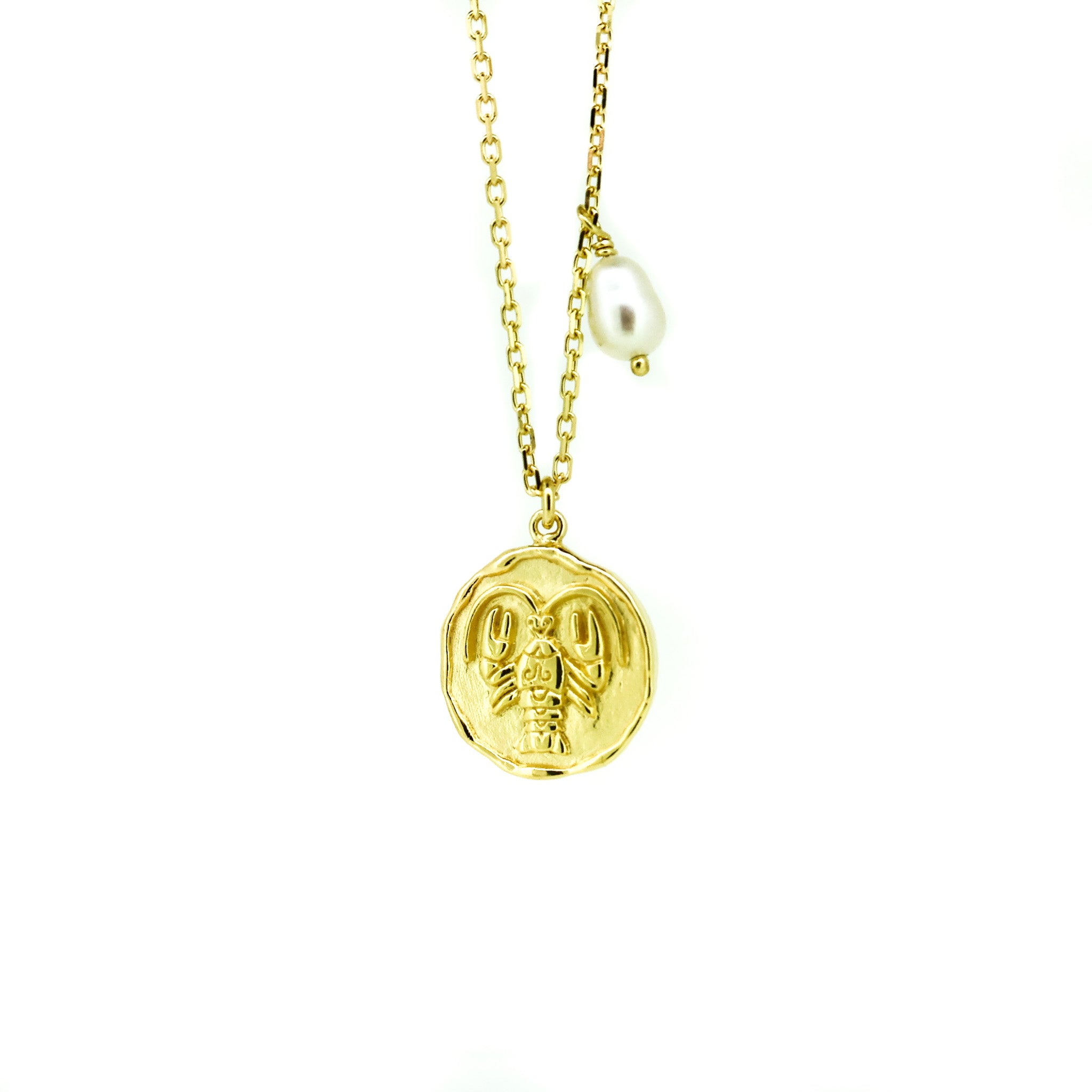 Zodiac Cancer Necklace Gold