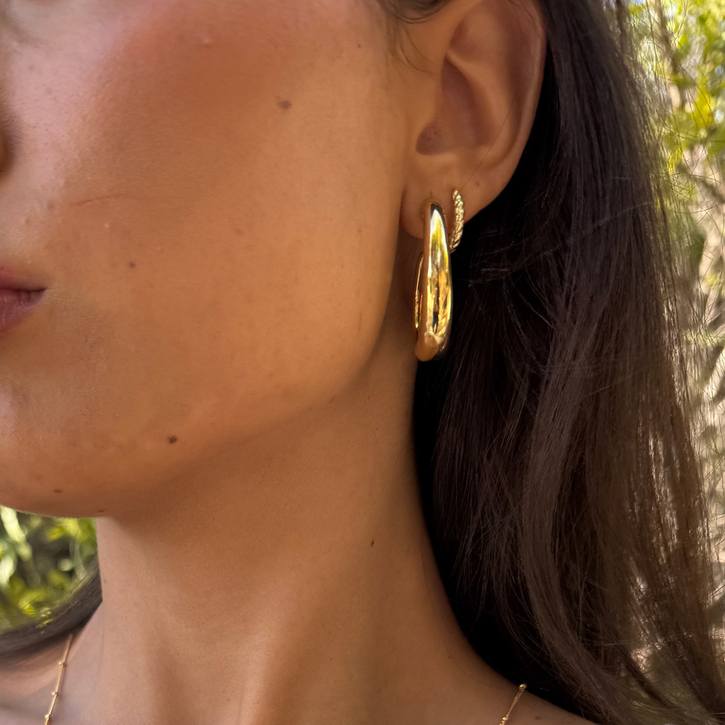bold loop earrings in gold