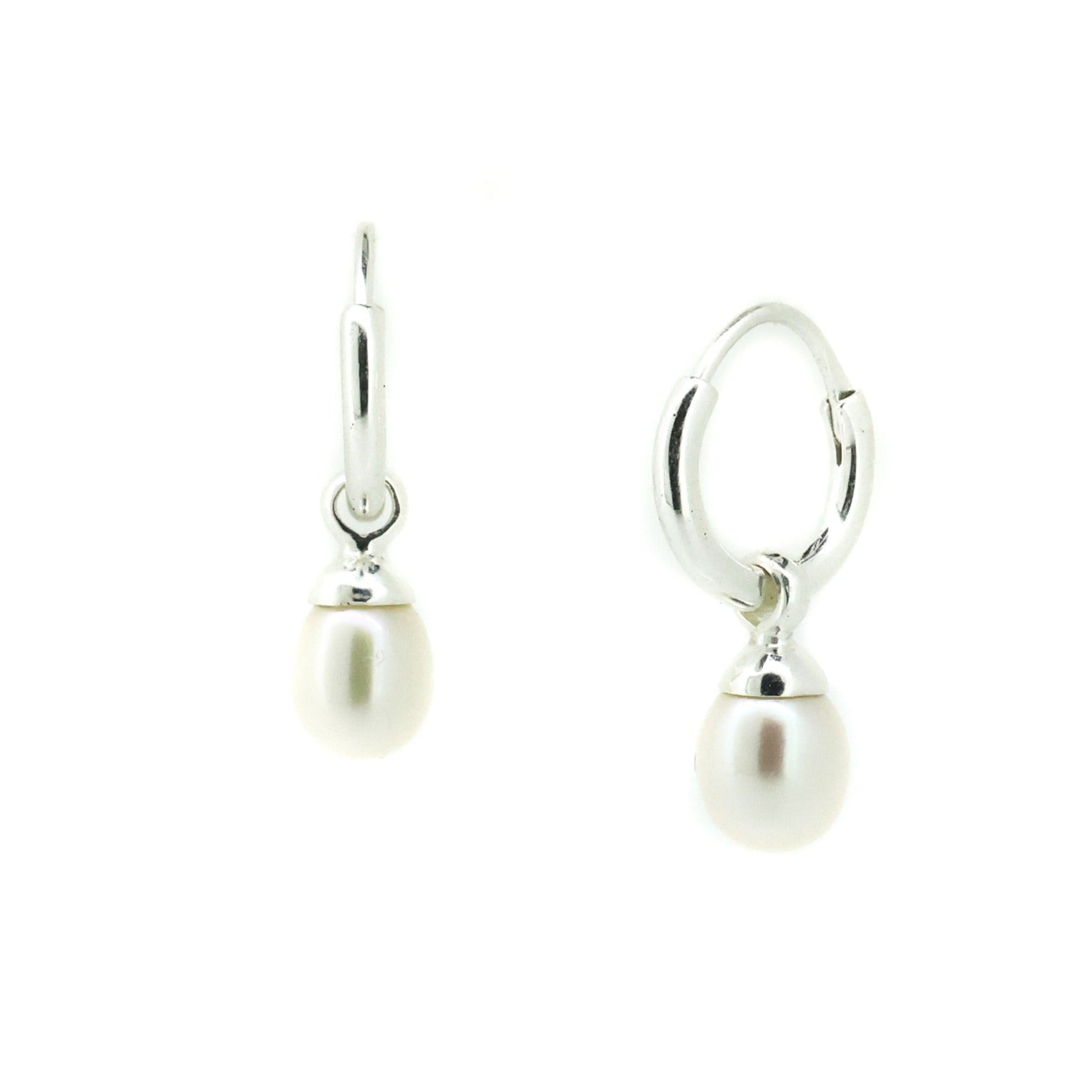 sleeper earrings with white pearl