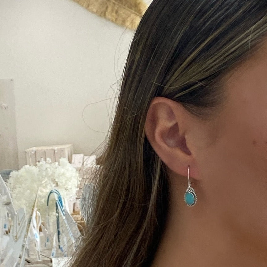 amazonite oval earrings