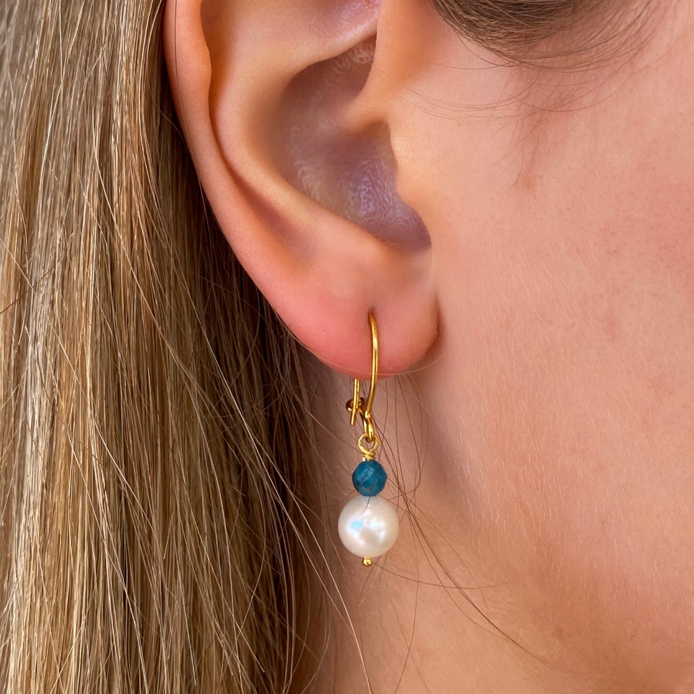 festival pearl earrings apatite
