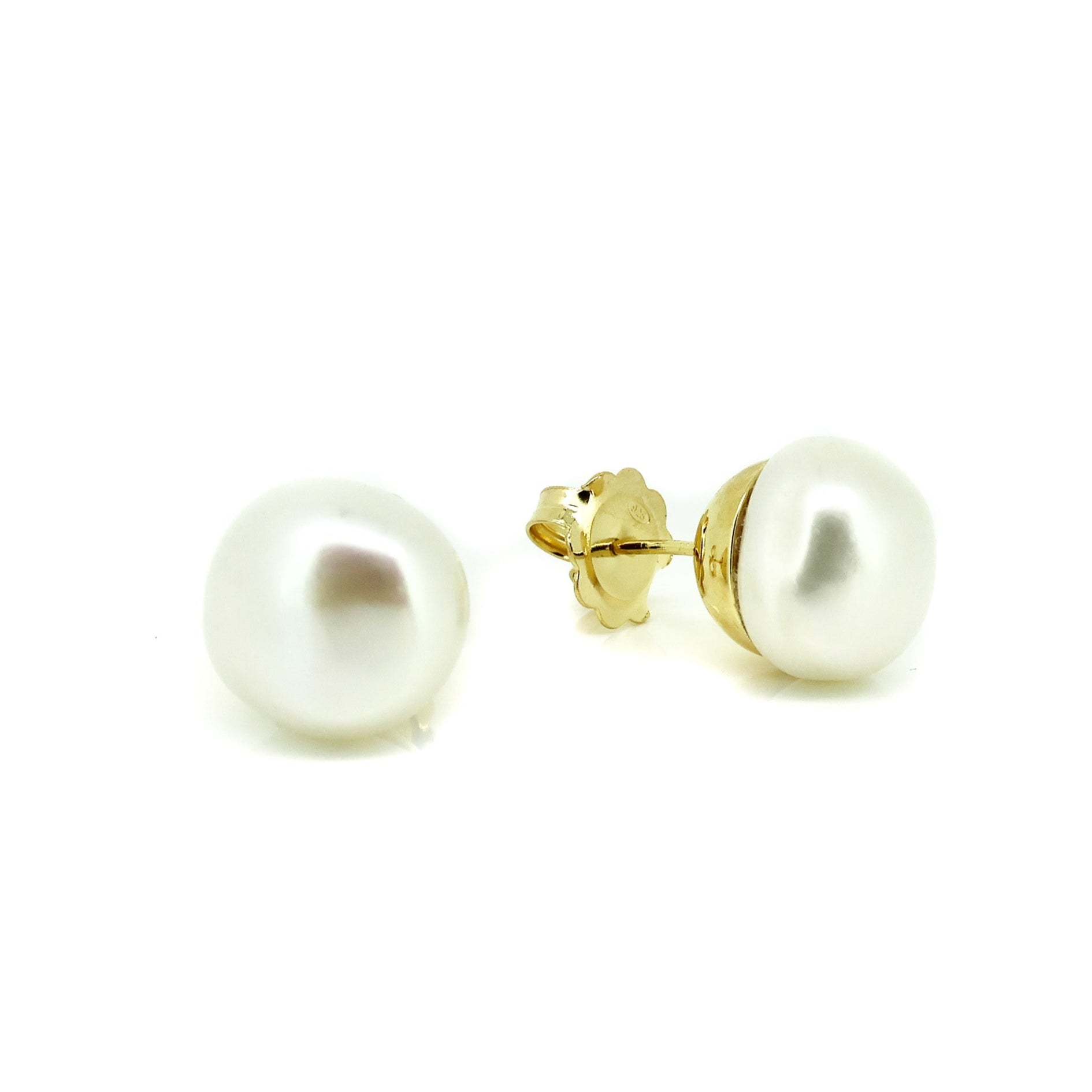 bold keshi pearl studs earrings