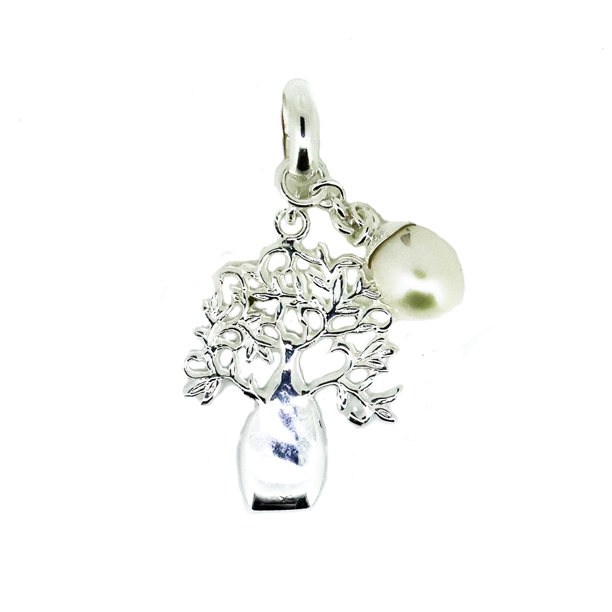 boab tree of life pendant with pearl