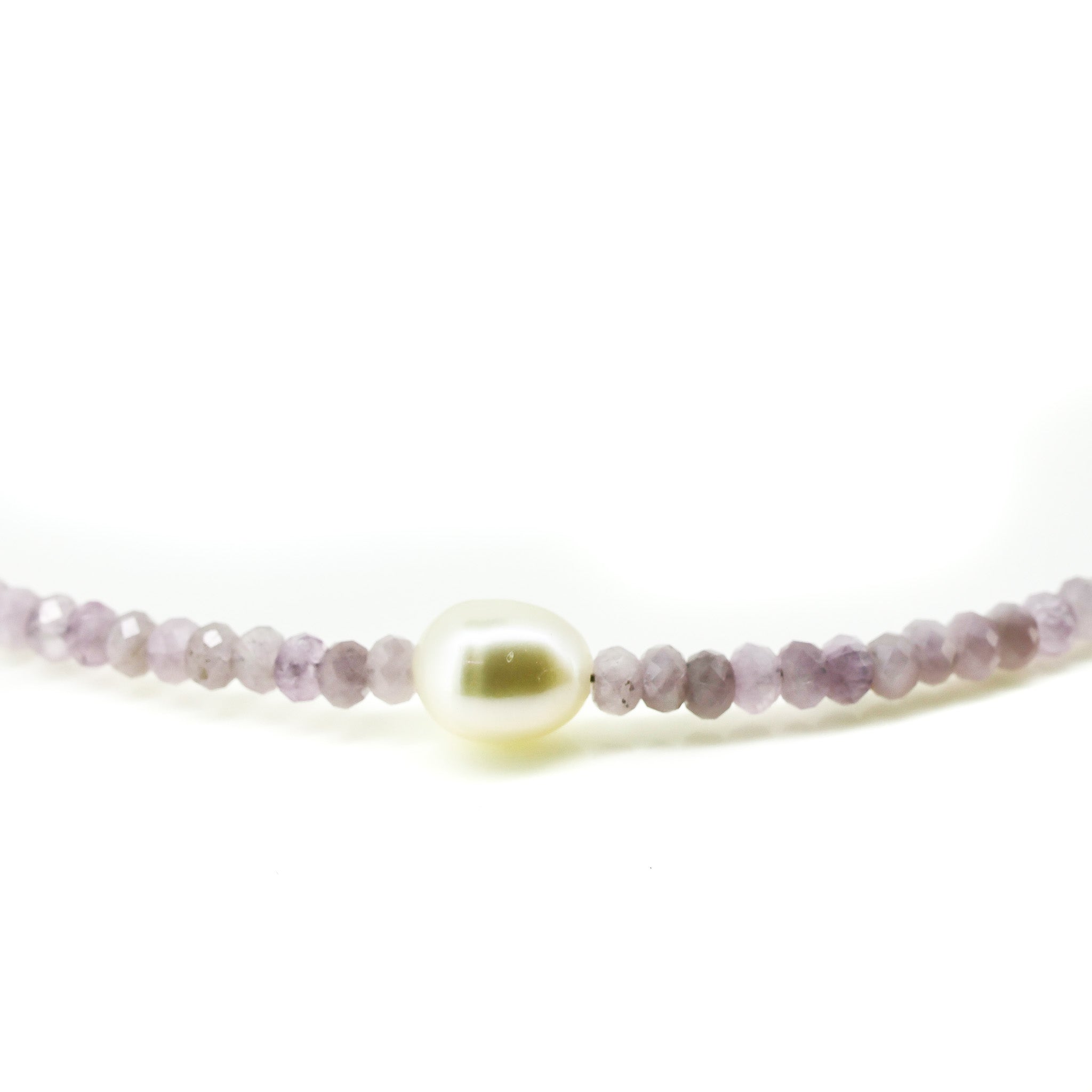 lavender gemstone pearl necklace