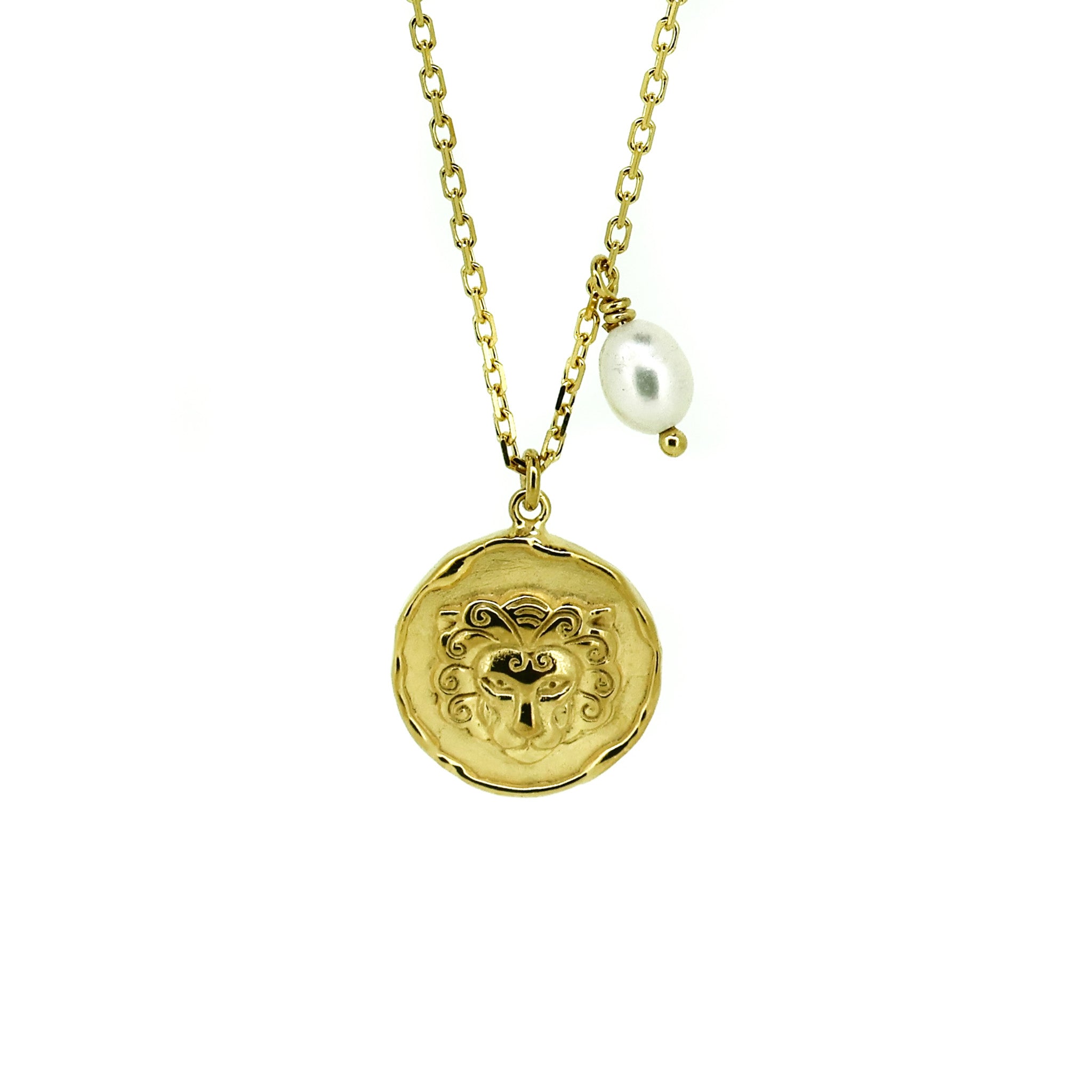 Leo Zodiac Necklace Gold