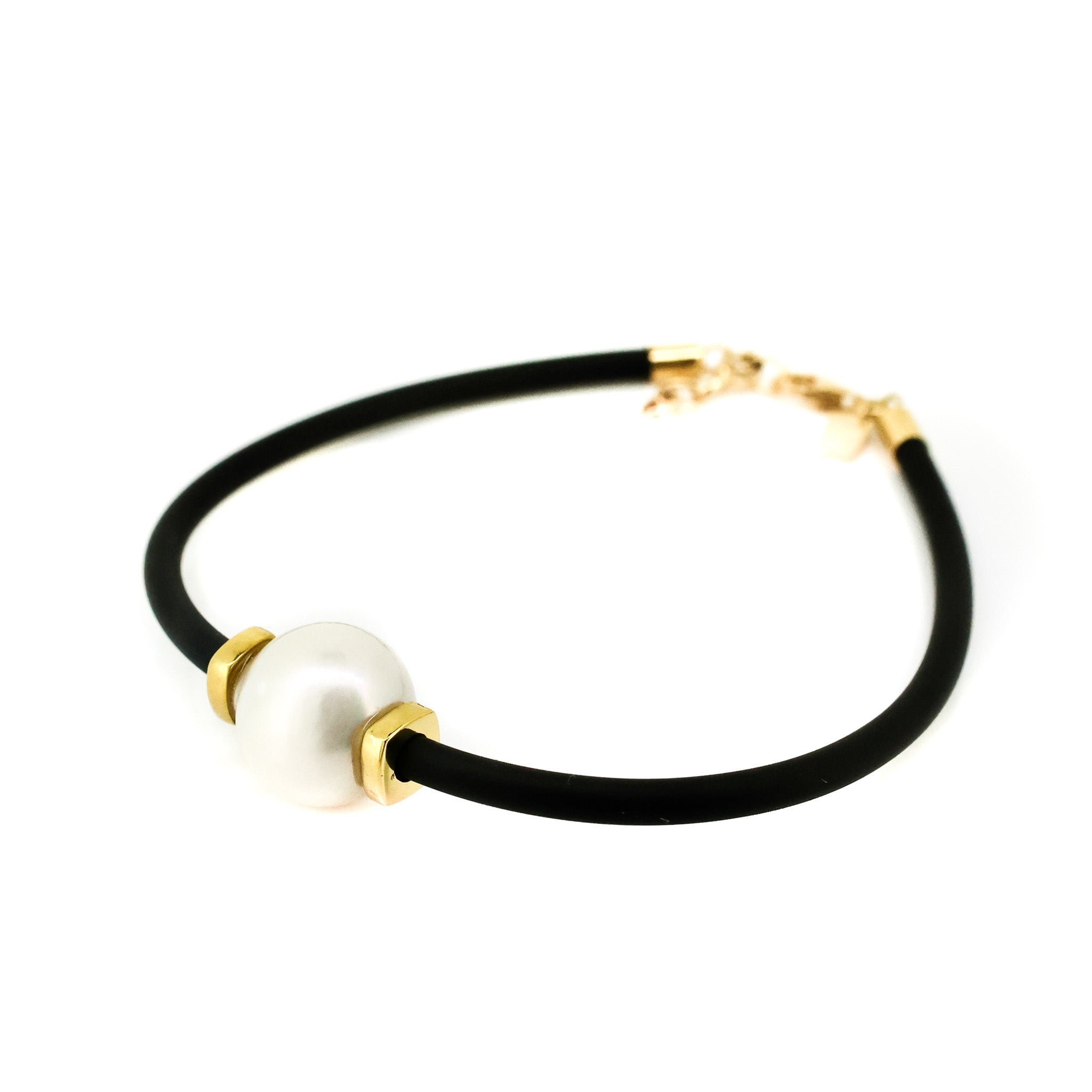 gold neoprene pearl bracelet