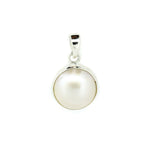 white mabe pearl pendant set in silver