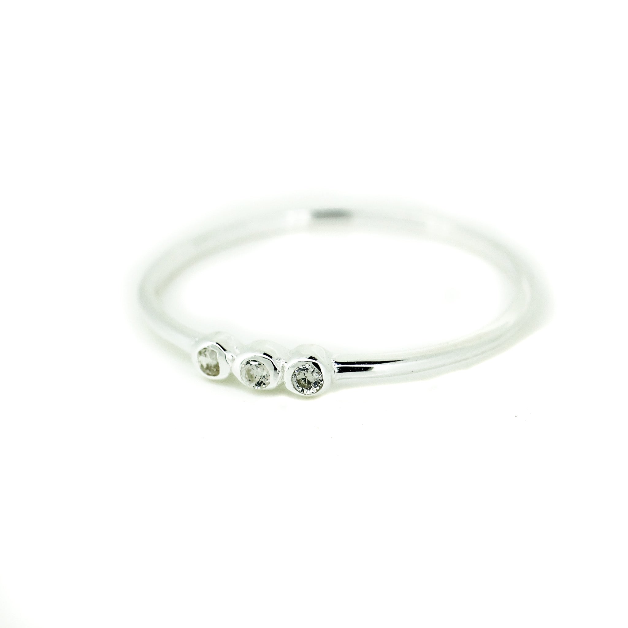 dainty silver sparkly ring