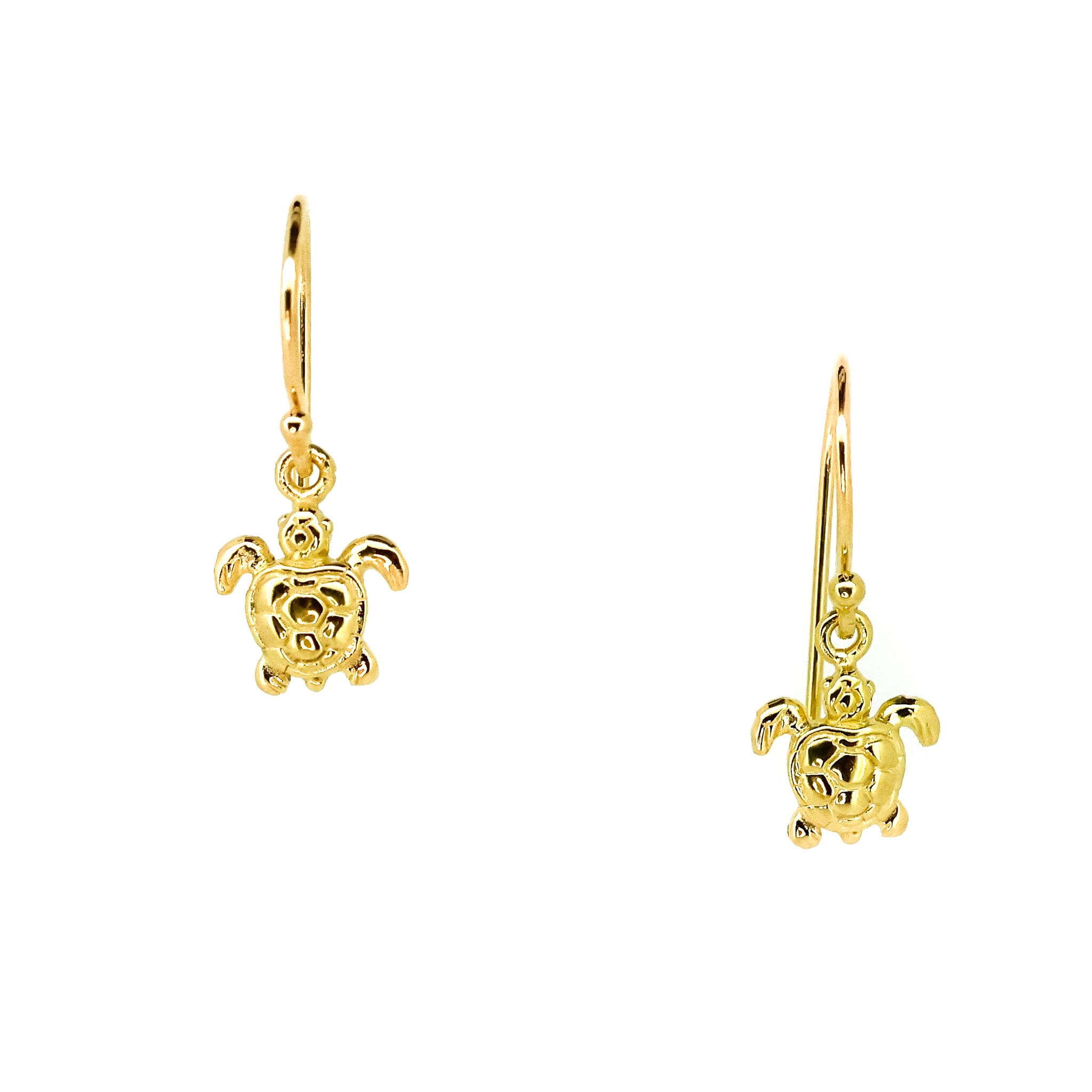gold turtle hook earrings