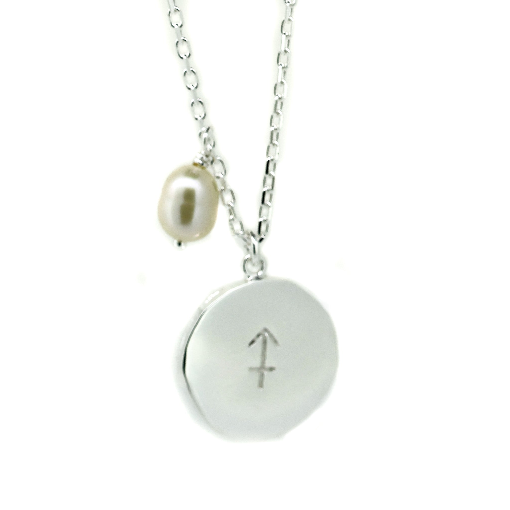 silver sagitarrius zodiac necklace