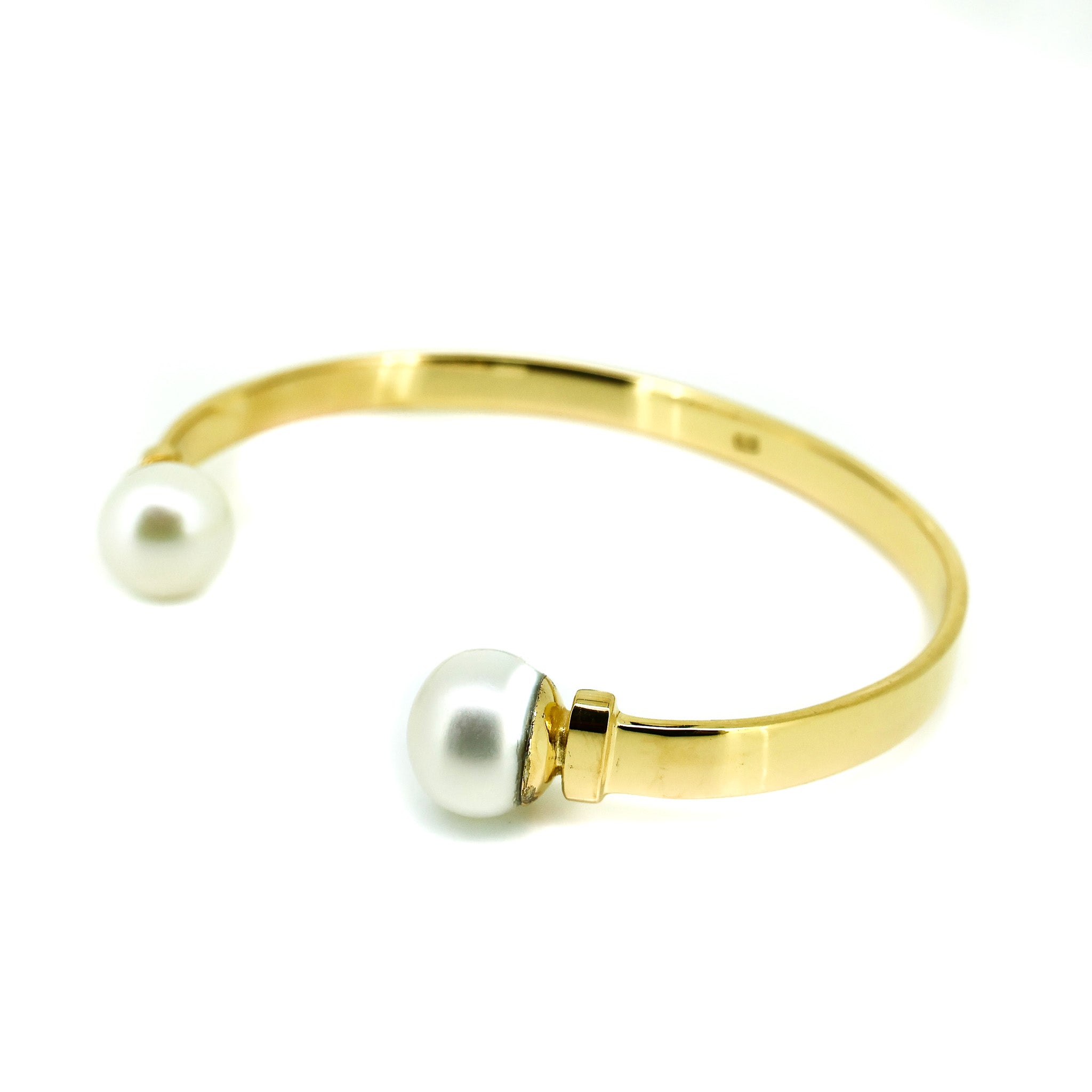 Gold cuff with freshwater pearls