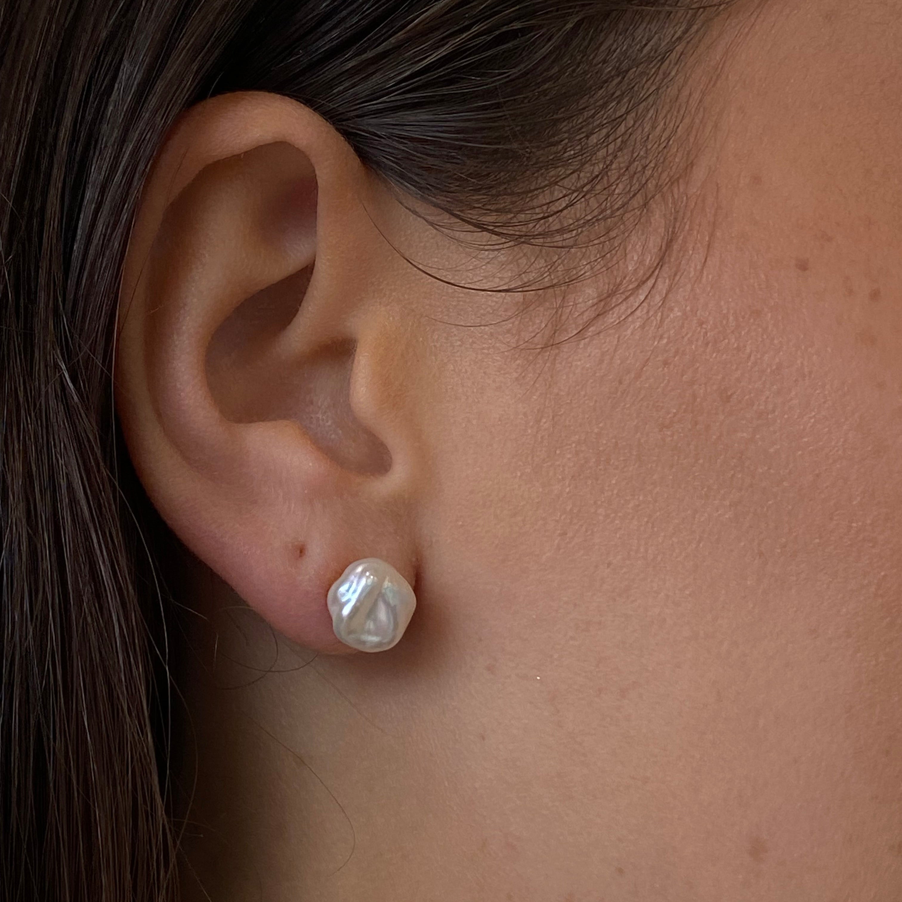 baroque pearl studs