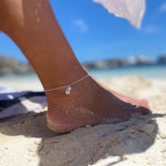 cowrie shell pearl anklet