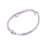 kunzite gemstone bracelet with heart charm