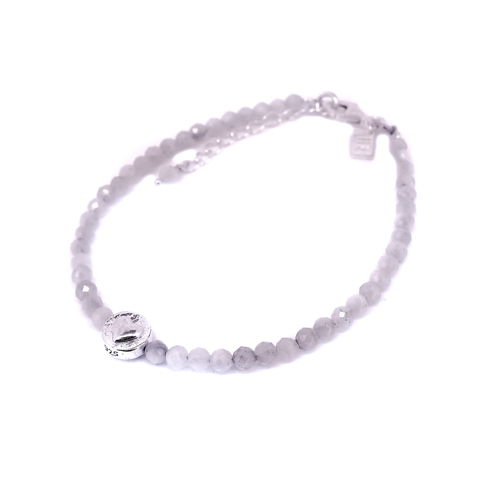kunzite gemstone bracelet with heart charm