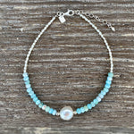 keshi pearl larimar anklet