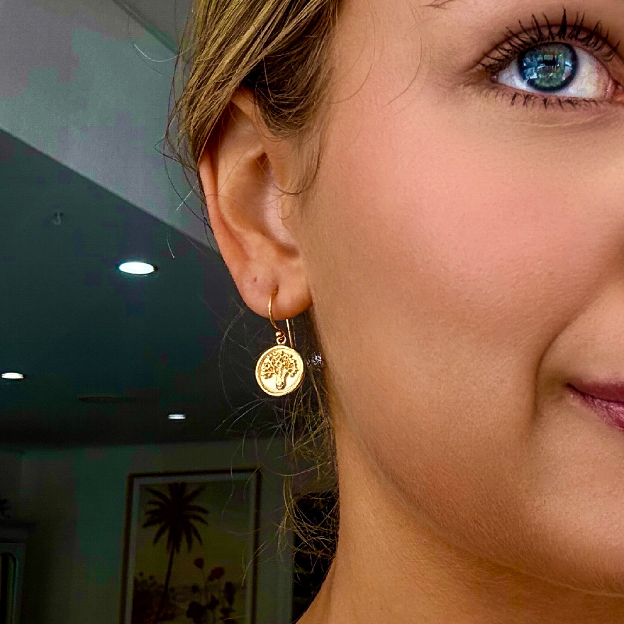 boab tree earrings in gold