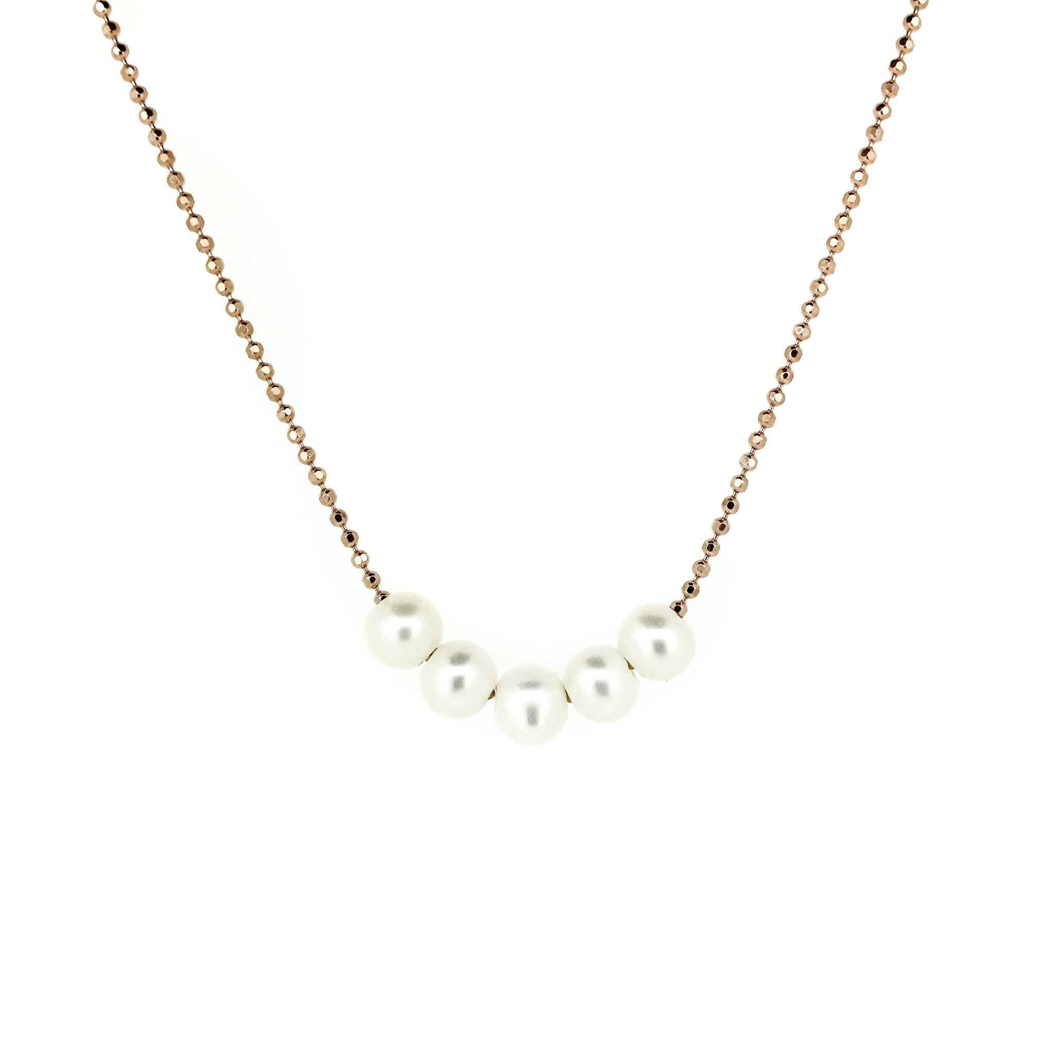 Cable Beach Sands Pearl Necklace Rose Gold