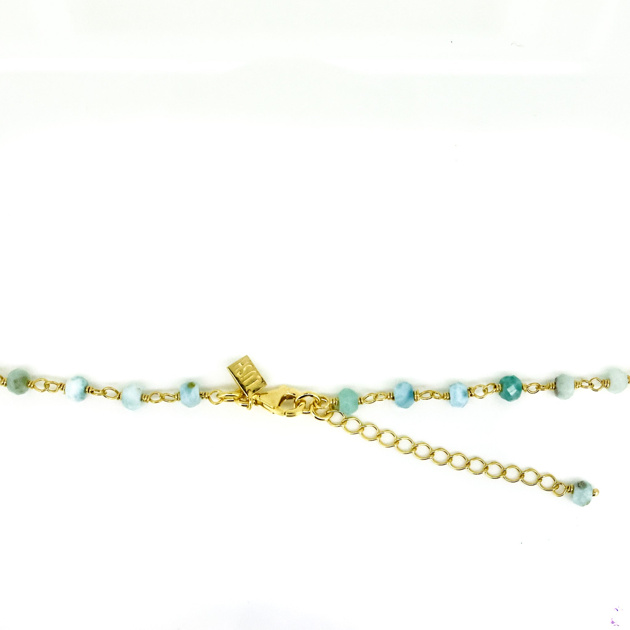 beaded larimar necklace 