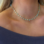 larimar neaded necklace in gold