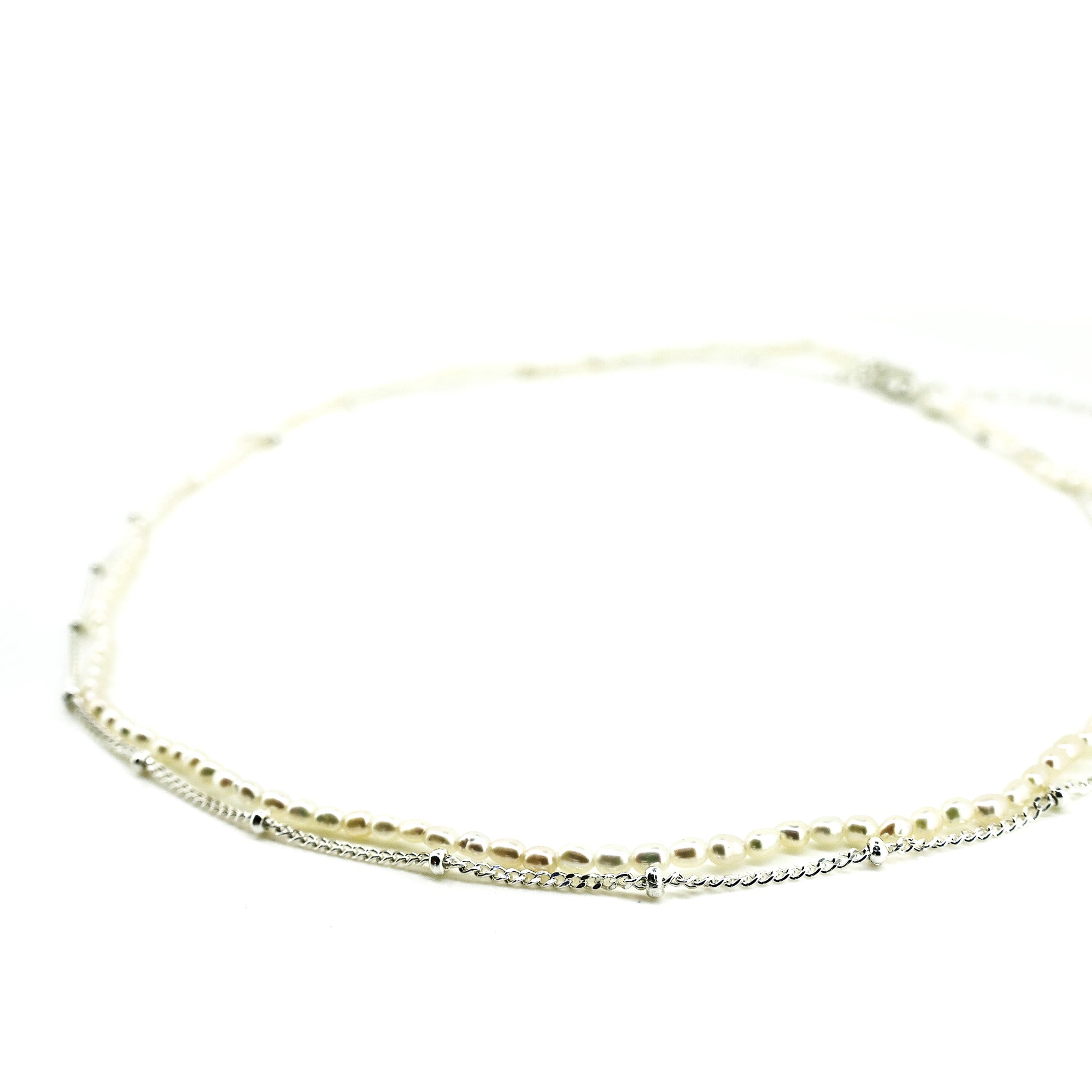 dainty chain and pearl necklace