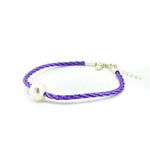 childrens purple braided pearl bracelet sterling silver clasp