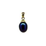 black pearl pendant set in 9 ct gold