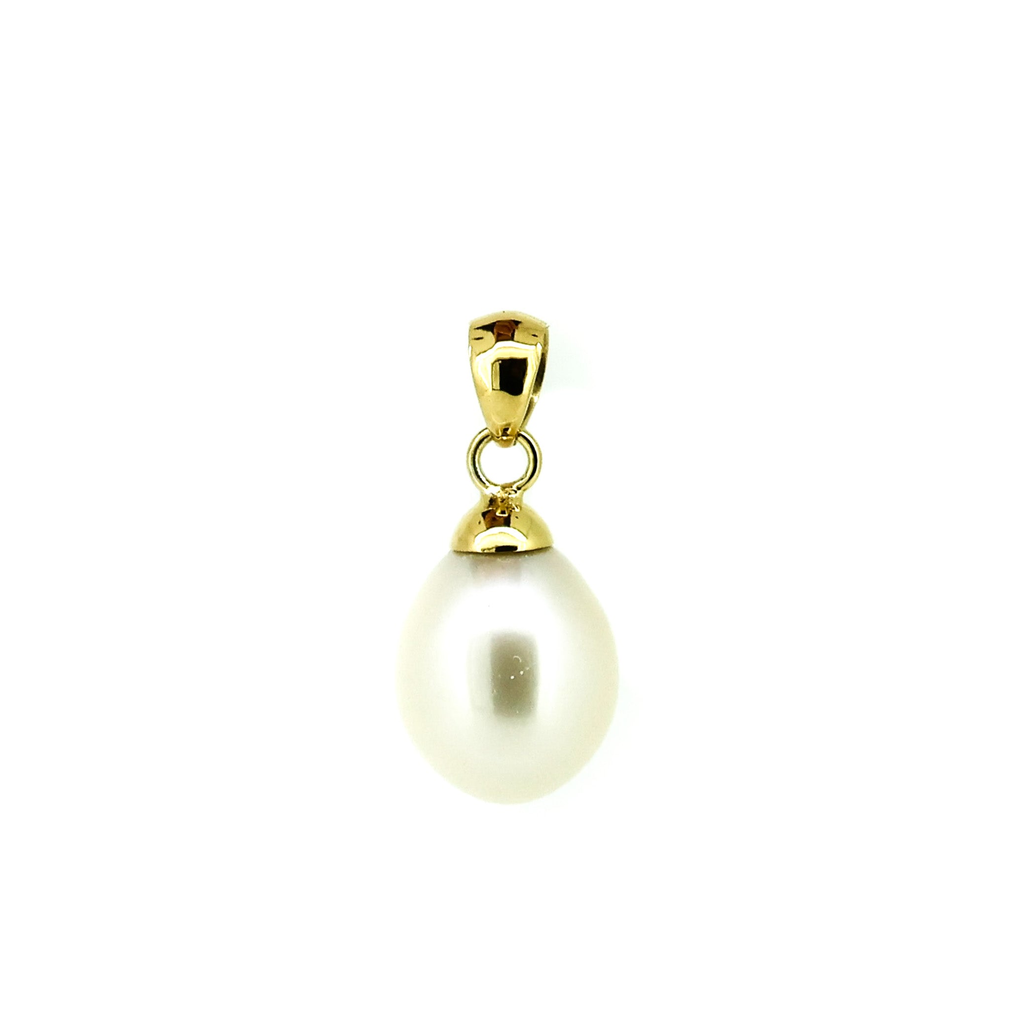 9ct gold white pearl pendant