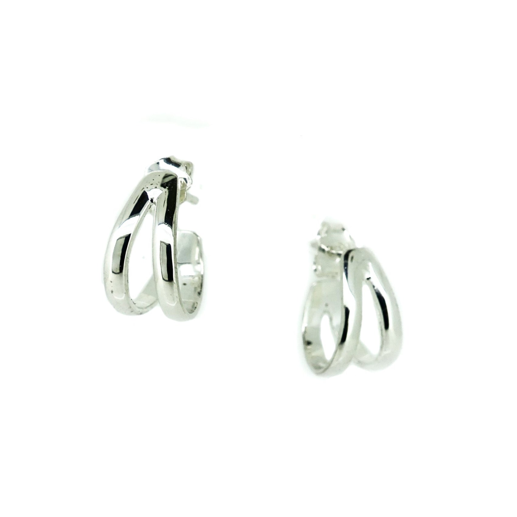 coastal curl silver huggie sleeper earrings