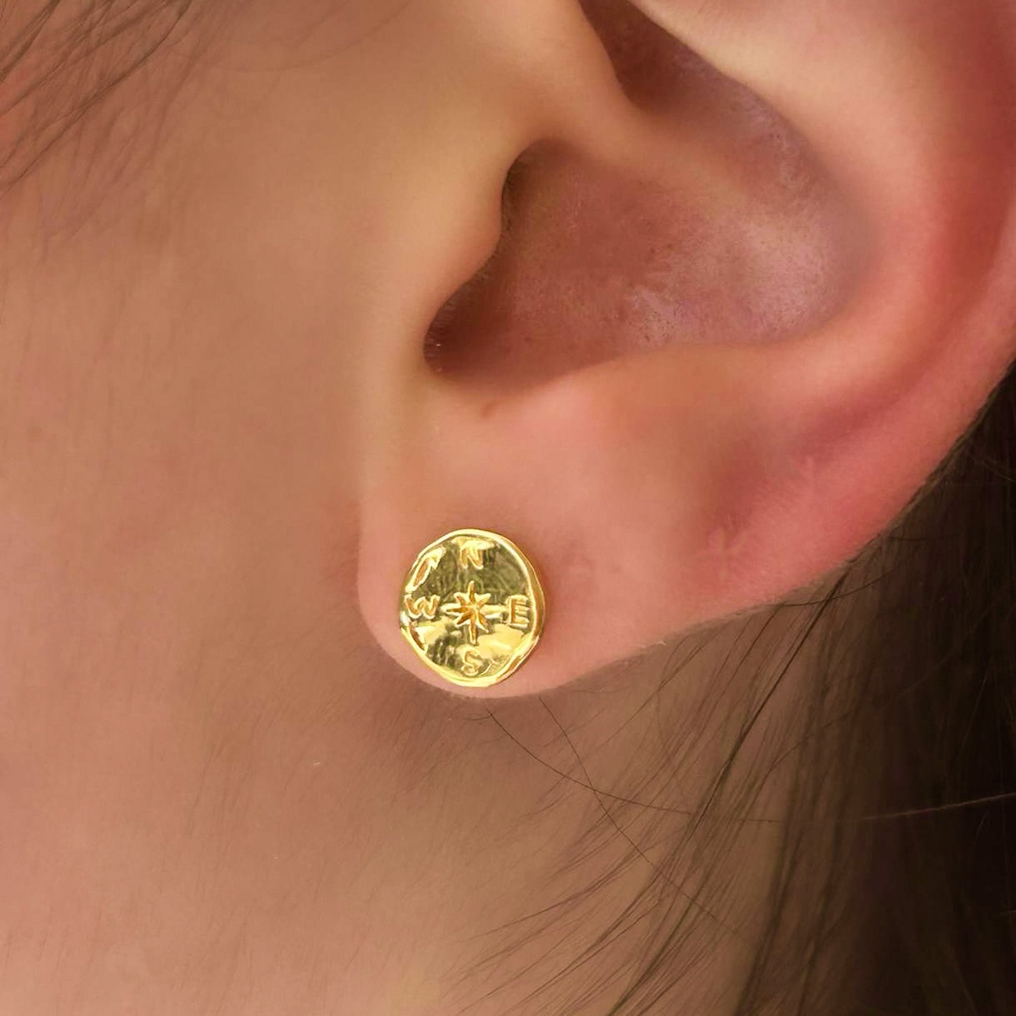 gold compass studs