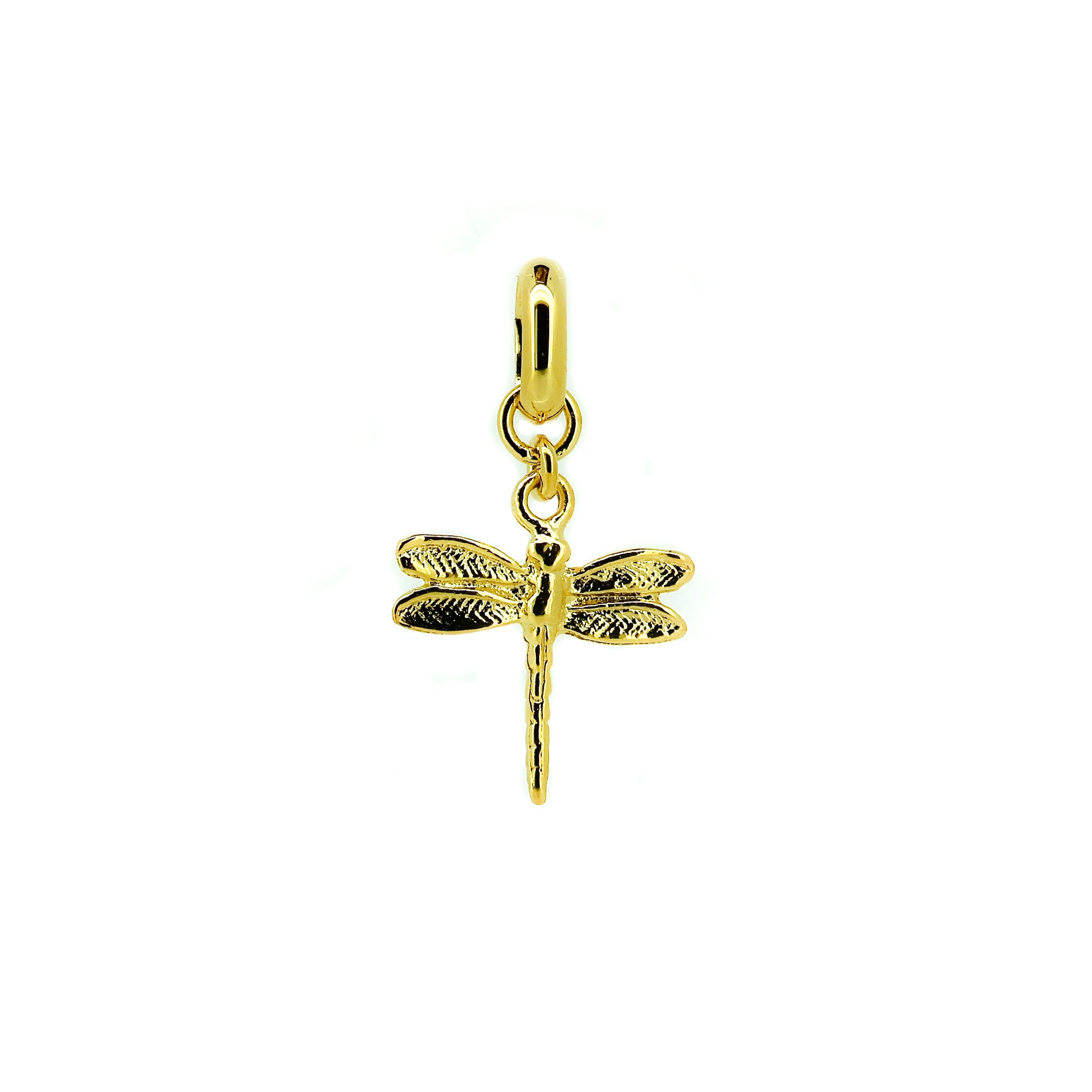 dainty dragonfly pendant in gold