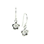 silver flower hook earrings