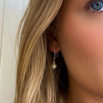 silver hook earrings with pink opal and pearl