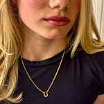 gold lucky charm horseshoe necklace