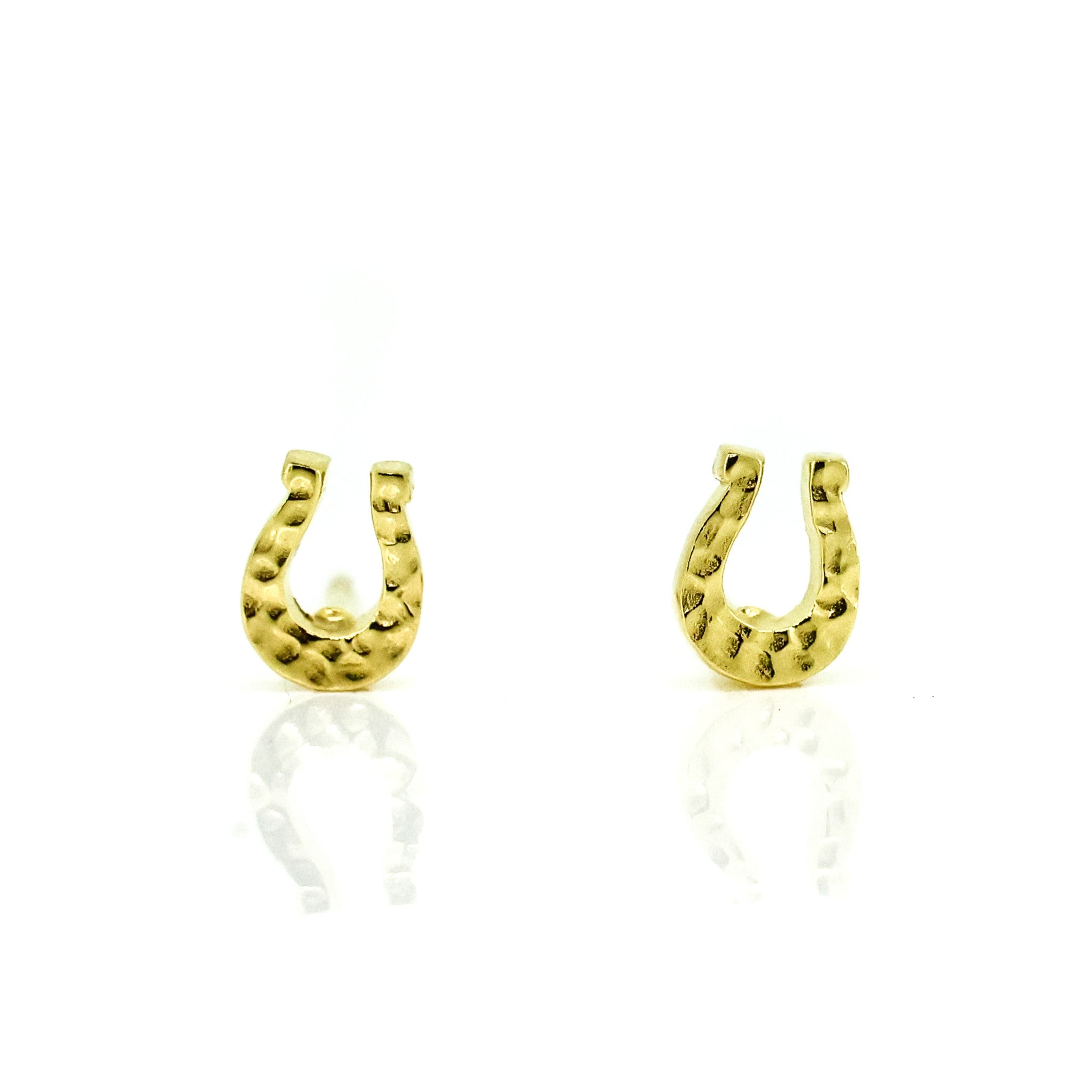 gold horseshoe studs