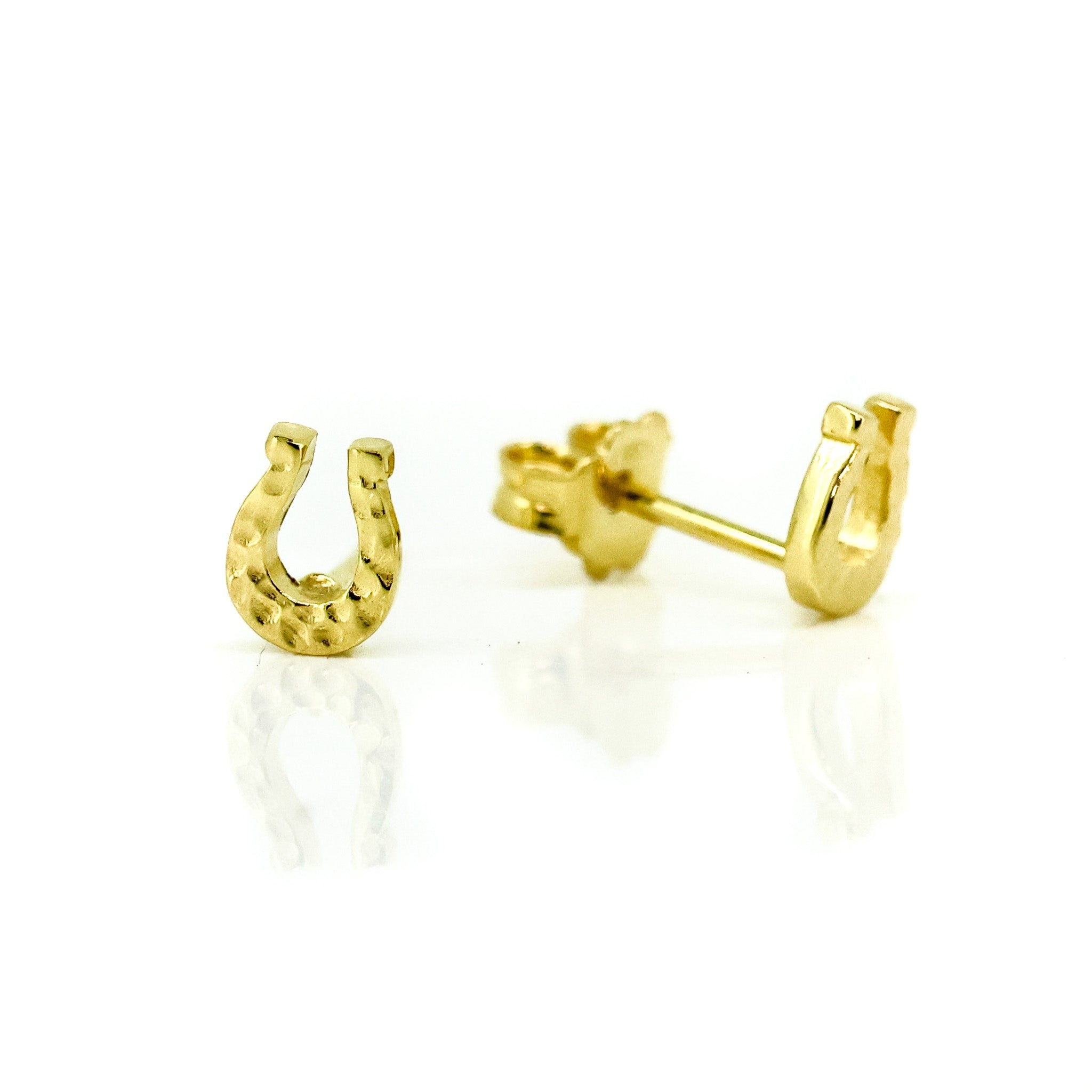 gold horseshoe studs