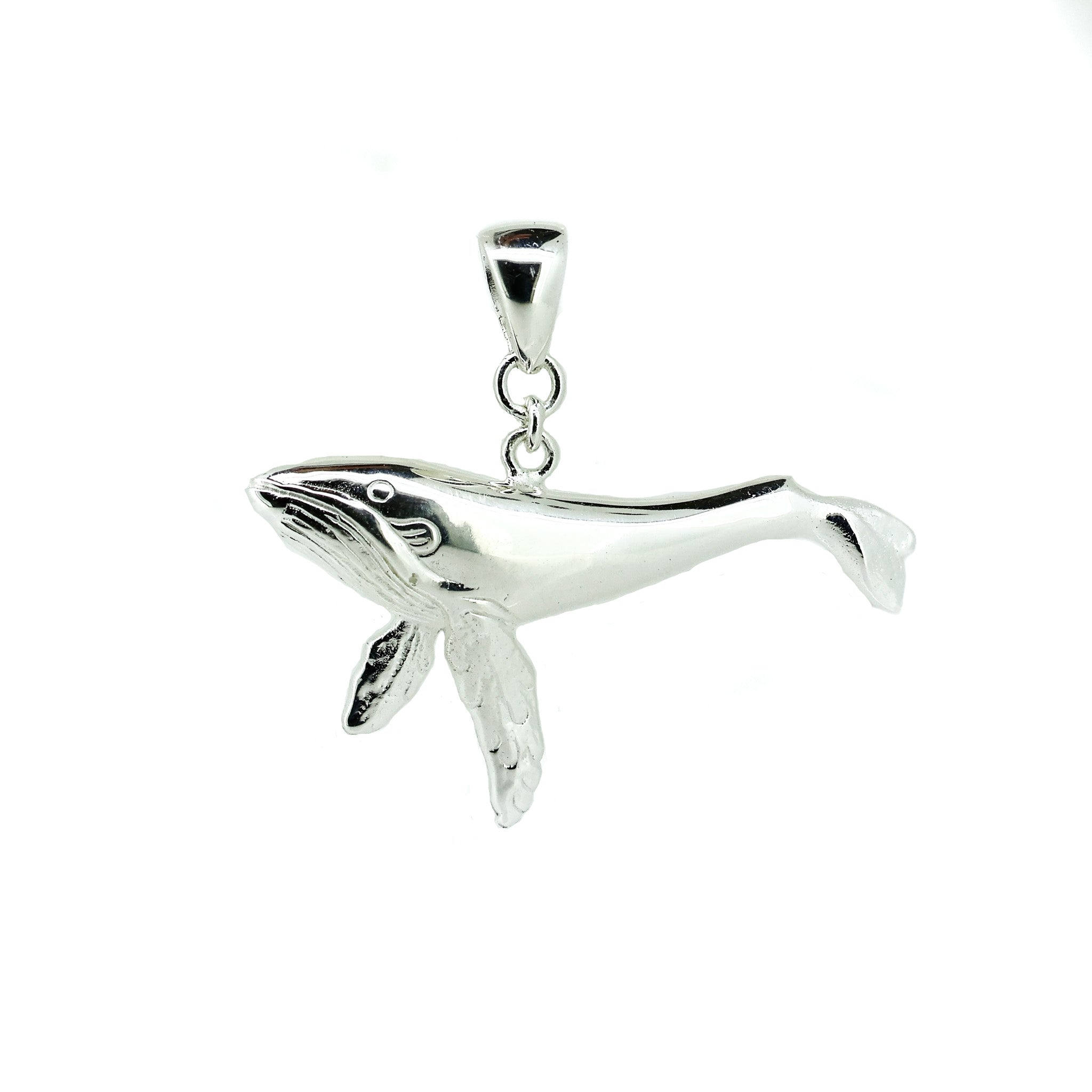 silver humpback whale pendant