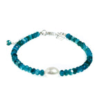 Into the Blue Keshi Pearl Apatite Bracelet
