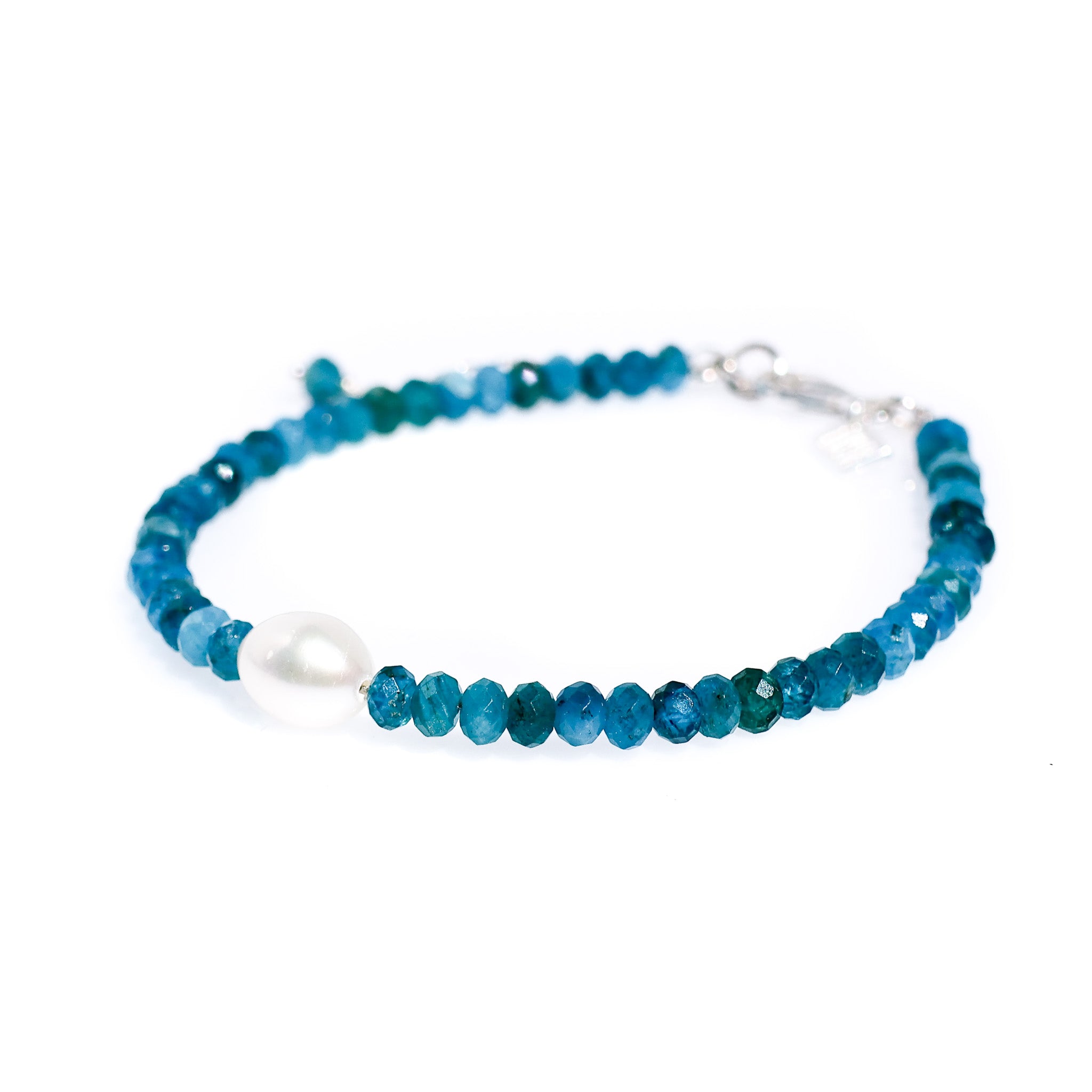 Into the Blue Keshi Pearl Apatite Bracelet